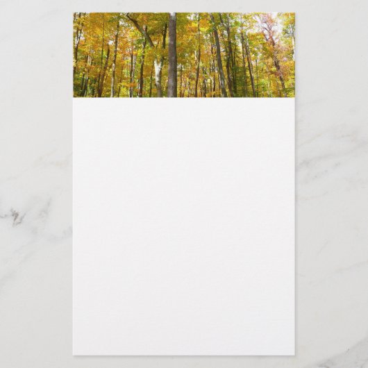 Bossen van geelbladeren Autumn Landschap Briefpapier (Voorkant)