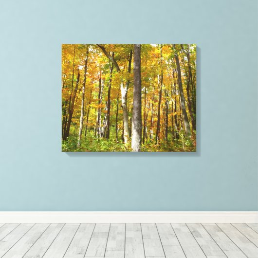 Bossen van geelbladeren Autumn Landschap Canvas Afdruk (Insitu (Houten vloer))