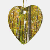 Bossen van geelbladeren Autumn Landschap Keramisch Ornament (Links)