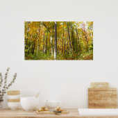 Bossen van geelbladeren Autumn Landschap Poster (Keuken)