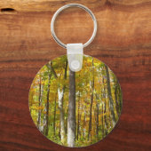 Bossen van geelbladeren Autumn Landschap Sleutelhanger (Voorkant)