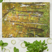 Bossen van geelbladeren Autumn Landschap Theedoek (Gevouwen)