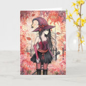 Bossen van het Autumn Witch Wenskaart Kaart (Gele Bloem)