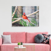 Bossen van kardinale lente canvas afdruk (Insitu (Woonkamer))