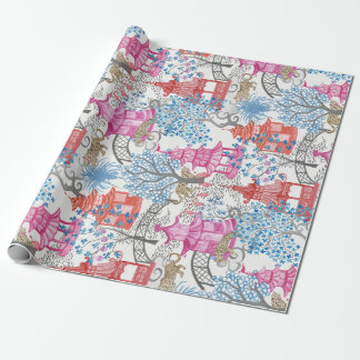 Bossen van tijgers en pagode in Spicy Cadeaupapier