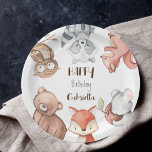 Bossen verjaardag gepersonaliseerd papieren bordje<br><div class="desc">Bossen verjaardagsfeest gepersonaliseerde borden van namaakartikelen.</div>