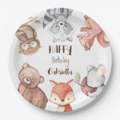 Bossen verjaardag gepersonaliseerd papieren bordje (Voorkant)