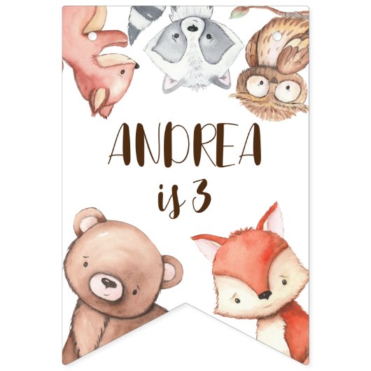 Bossen verjaardag gepersonaliseerd vlaggetjes (Eerste vlag)