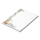 Bossen, vossen, bladeren, kerstheilig notitieblok (Linkerzijde)