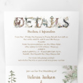 Bossen Waterverf Forest Wedding Drieluik Uitnodiging (Binnenzijde eerst)