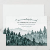 Bossen Waterverf Verplaatsingsaankondiging Kaart (Voorkant / Achterkant)