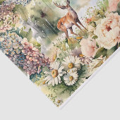 Bossen, wilde herten, flora en fauna tissuepapier (Detail)