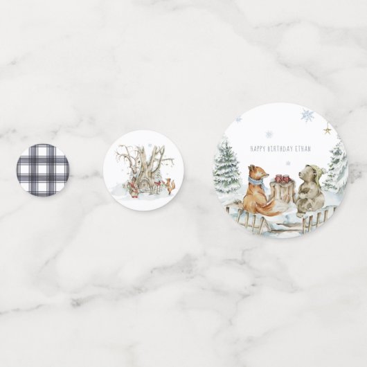 Bossen | Winter Birthday Confetti (Voorkanten)