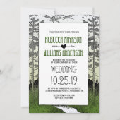 Bossen Woodland Forest Trees Mountain Wedding Kaart (Voorkant)