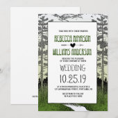 Bossen Woodland Forest Trees Mountain Wedding Kaart (Voorkant / Achterkant)