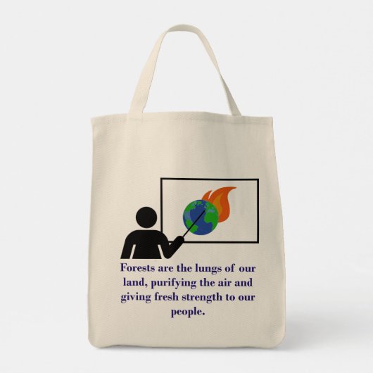 Bossen zijn de longen van ons land - klimaatverand tote bag (Achterkant)