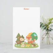 Bossendier in de Cute Woodland voor kinderen Briefpapier (Staand voorkant)