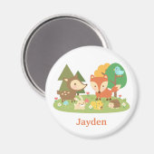 Bossendier in de Cute Woodland voor kinderen Magneet (Voorkant / Achterkant)