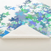 Bossenneury Blue Green Grey Leaf Floral Pattern Sherpa Deken (3/4)