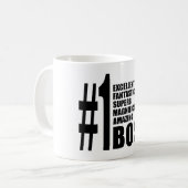 Bosses Birthdays Gifts : Nummer één bord Koffiemok (Voorkant links)