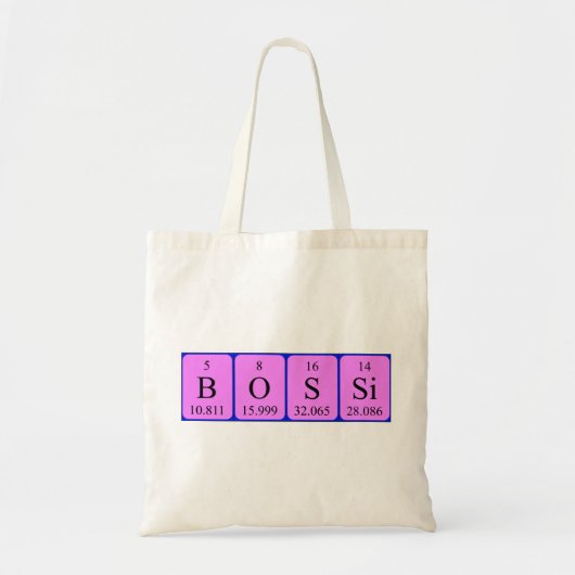 Bossi periodieke tabelnaam canvas tas (Voorkant)