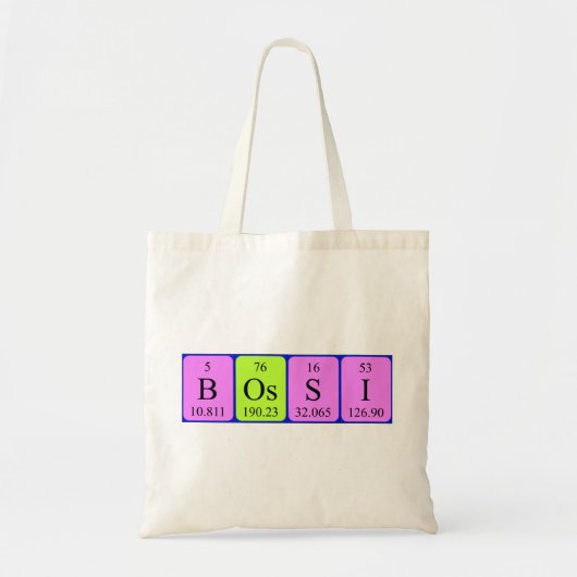 Bossi periodieke tabelnaam canvas tas (Voorkant)