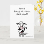 Bossie verjaardag koe! kaart (Gele Bloem)