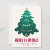 Bossige kerstboom familie niet foto vakantie Kaart (Voorkant)