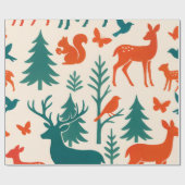 Bossilhouetten Cadeaupapier (Vlak)