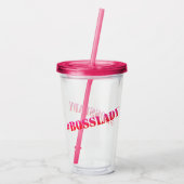 #Bosslady - Leuk Girlpower Quote Acryl Drinkbeker (Achterkant)