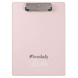 #Bosslady | roze | Kalligrafie | Aangepaste naam Klembord