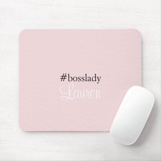 #Bosslady | roze | Kalligrafie | Aangepaste naam Muismat (Met muis)