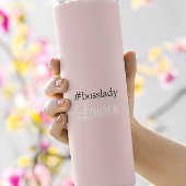 #Bosslady | roze | Kalligrafie | Aangepaste naam Thermosbeker