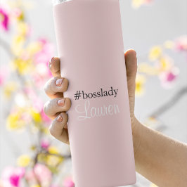 #Bosslady | roze | Kalligrafie | Aangepaste naam Thermosbeker