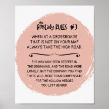 BossLady Rule 3 Take the High Road Saying