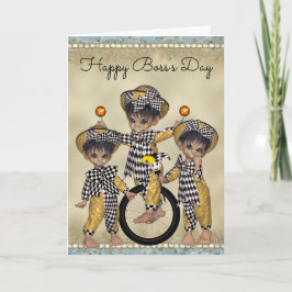 Boss's Day Kaart met Clown-medewerkers