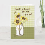 Boss's Day met Zonnebloemen in Mason Jar Kaart (Voorkant)