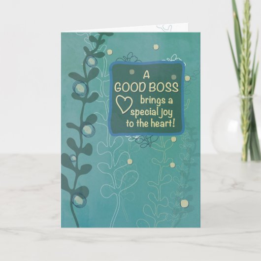 Boss's Day Religieuze Groene Hand Getrokken Kijk Kaart (Voorkant)
