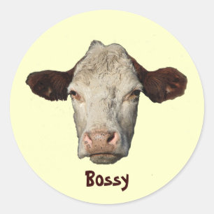 Bossy de Cow Ronde Sticker