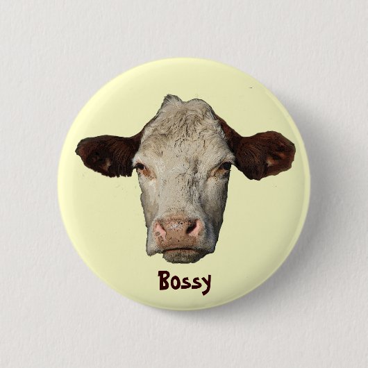 Bossy de Koe Ronde Button 5,7 Cm (Voorkant)