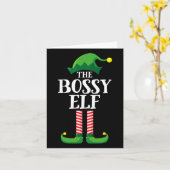 Bossy Elf Matching Familiegroep Kerstfeest Py Kaart (Gele Bloem)