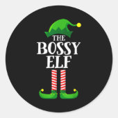 Bossy Elf Matching Family Group Christmas Party Py Ronde Sticker (Voorkant)