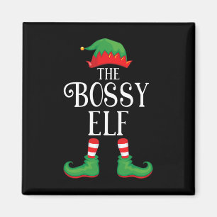 Bossy Elf Matching Group Xmas Funny Family Christm Magneet