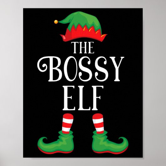 Bossy Elf Matching Group Xmas Funny Family Christm Poster (Voorkant)