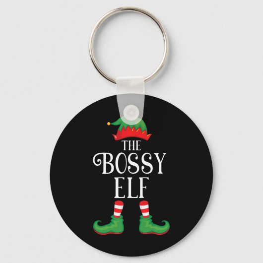 Bossy Elf Matching Group Xmas Funny Family Christm Sleutelhanger (Voorkant)