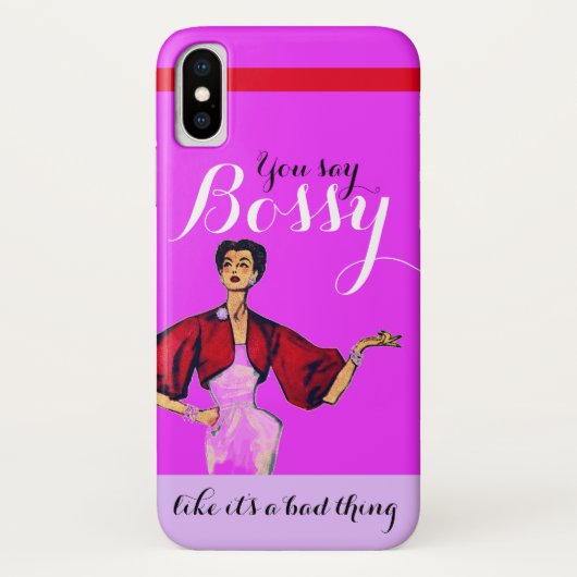 Bossy Gal Retro Magenta Case-Mate iPhone Case (Achterkant)