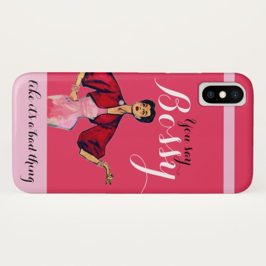 Bossy Gal Retro Pink Case-Mate iPhone Case (Achterkant (horizontaal))
