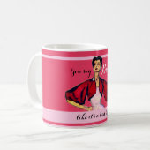 Bossy Gal Retro Pink Koffiemok (Voorkant links)