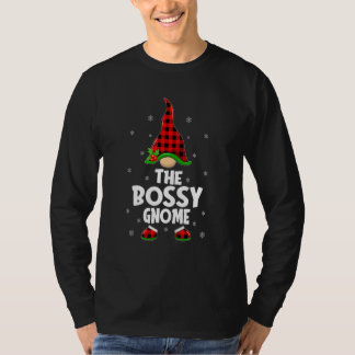 Bossy Gnome Buffalo Plaid Matching Family Christma T-shirt