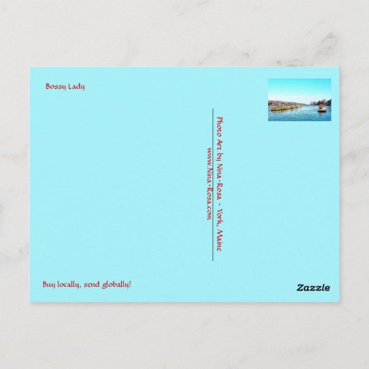 Bossy Lady Briefkaart (Achterkant)